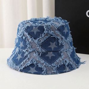 Chapeau Bob Unisexe Vintage en Jean Vieilli Style Classique de Créateur, Broderie 3D Quotidienne, Protection Solaire en Toile – Vente en Gros - Product Image 3