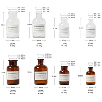 30ml 50ml 125ml 250ml Diffuseur en verre transparent ambré Flacons de parfum noirs avec boîte Bouchon en bois Flacon diffuseur de décoration intérieure