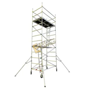 Construction Climbing Heavy Duty Platform 5M Aluminium Scaffold Mobile Tower Scaffolding For Sale