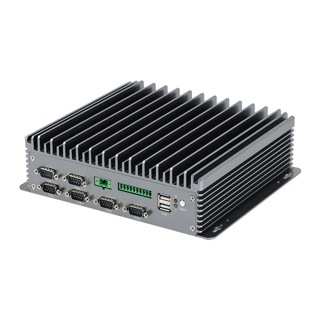 Fanless Industrial Mini PC Intel Core i5-8250U 32GB RAM SSD Windows 11 6 COM GPIO Dual  VGA Aluminum Rugged Desktop Computer