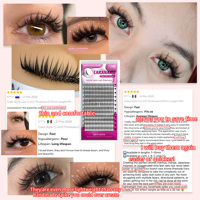 Abonnie Handmade Korea Pbt Fiber New Premade Fans Pointy Base Spire Eyelash Extensions 0.07 Feathered Easy Lash Fans