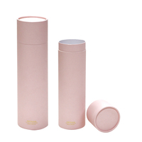 Boîte cadeau cylindrique en carton écologique, durable et esthétique, rose, 2024