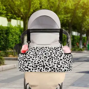 Wholesale Portable Custom Animal Print Travel Hanging Organizer Baby Pram Stroller Diaper Bag