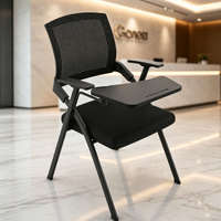 Chaise de formation pliable Foshan avec tablette d'écriture intégrée, en tube métallique, pour écoles, salles de conférence, bureaux et étudiants