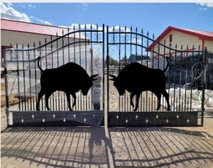 <span class=keywords><strong>Puertas</strong></span> de diseño de árbol oscilante doble de 16 pies/20 pies, puerta principal de hierro forjado <span class=keywords><strong>para</strong></span> el mercado de EE. UU. - Product Image 4
