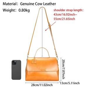 Sac à bandoulière pour femme en cuir véritable ANdoBag, sacs à main vintage tendance grande capacité, avec deux bretelles 1881 - Product Image 2