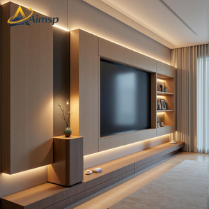 Meuble mural <span class=keywords><strong>TV</strong></span> en bois au design minimaliste Aimsp, nouveau design, meuble <span class=keywords><strong>TV</strong></span> moderne de luxe pour ensemble de meubles personnalisés - Product Image 2