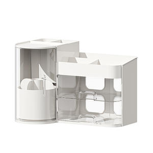 НОВИНКА: Современный многоуровневый настольный органайзер для косметики, квадратный ящик для хранения, удобный кейс для косметики с выдвижными ящиками - Product Image 5