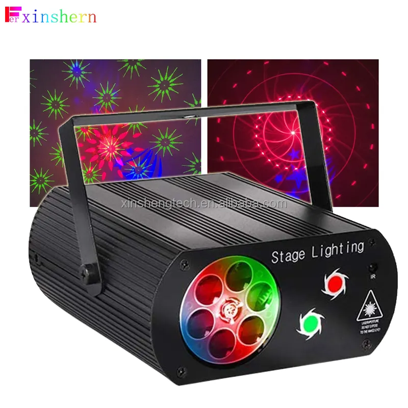 Lampe laser multicolore pour DJ, décoration de salle de Noël, flocon de neige, disco, pour boîte de nuit, fête, mariage, KTV