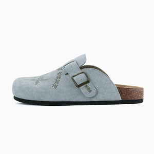 Zuecos de ante de vaca personalizados para hombre, zapatillas de cama de pie de corcho con soporte de arco de cuero, Sandalias de tacón de mujer con características planas acolchadas - Product Image 4