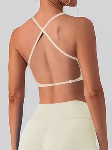 Soutien-gorge de sport sans fil pour femme Bretelles convertibles plates Sans couture Bords invisibles Design ultra-bas au dos Ajustement réglable - Product Image 3