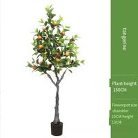 Ornements de sol en bonsaï de fruits d'intérieur en pot de plantes vertes simulées Citronnier artificiel décoratif en pot pour jardin extérieur