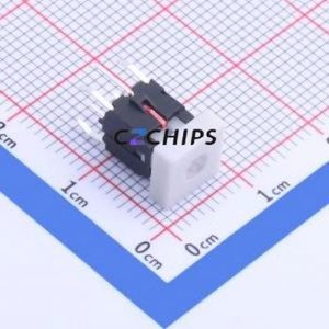 TPB01-102L1W Tactile Switch Through hole Component (THT) Switch Rectangle Button White - Product Image 1