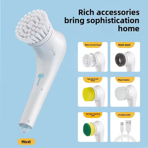 Spazzola Elettrica Multifunzione Impermeabile con Avvio a un Tocco, 5 Testine Sostituibili, Alimentazione USB per Auto e Uso Esterno - Product Image 2