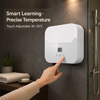 Pemanas Air Listrik Mini Tanpa Tangki 5kw Kontrol Sentuh Pemanasan Instan Terpasang di Dinding Untuk Penggunaan Dapur