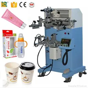 Semi Automatic Cylindrical Plastic Bottle Printer screen printing machine for cylindrical hdpe bottles plastic cup