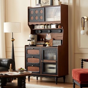 French Style Solid Wood Sideboard 900mm+ Storage <b>Cabinet</b> For Living Room And Dining Room Retro Tea Water <b>Cabinet</b> - Product Image 2