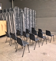 Chaises d'étudiant individuelles en plastique, meubles de bureau et de salle à manger durables et empilables, vente en gros à prix réduit