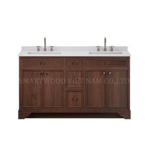 Mueble de Baño de Lujo con Lavabo Bajo Encimera y Combinación de Superficie de Mármol - Product Image 3