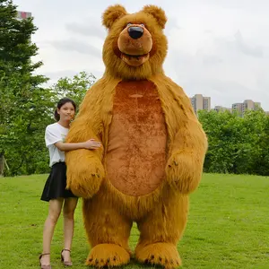 Надувной гигантский коричневый Маша и Медведь enjoy CE 2 м/2,6 м/3 м, костюм-талисман для взрослых, пушистое платье