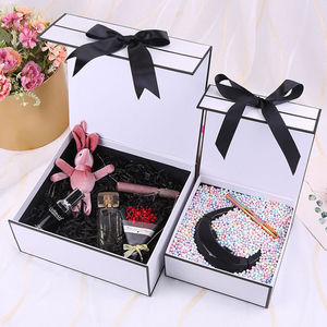 Paper Box Gift Box Packaging Grey Board Box with Ribbon and Magnetic Lid