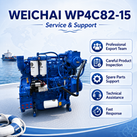 Moteur diesel marin SCDC Weichai série WP4 WP4C82-15, 1500 tr/min, 4 cylindres, propulsion pour bateau de travail, bateau de transport de marchandises et bateau de pêche