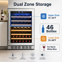 Réfrigérateur à vin C OEM 158L à porte unique, double zone de température, contrôle indépendant, pour bouteilles de vin et boissons