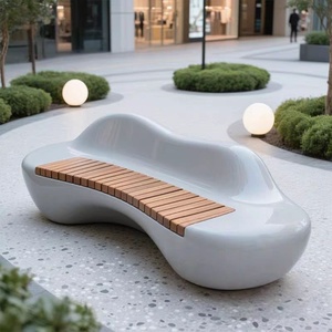 Chaise de loisirs en fibre de verre, carrée, anti-corrosion, pour écoles, extérieur, centres commerciaux, hôtels, tabouret décoratif de repos - Product Image 1