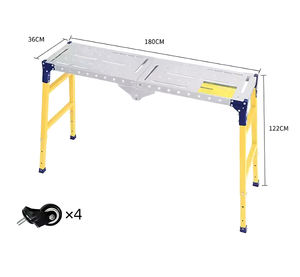 Tabouret de travail pliable et échelle marchepied manuelle, capacité de charge 500 kg, plateforme de travail mobile pliable de sécurité, nouveau type portable - Product Image 4