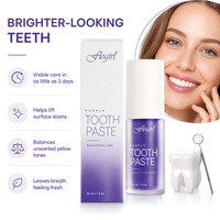 Dentifrice blanchissant violet 30 ml avec logo personnalisé, à base de Polyglycéryl-4 Caprate, pour une haleine fraîche et des soins bucco-dentaires