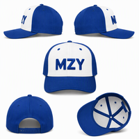 Casquette de baseball 5 panneaux en gros, broderie 3D en relief, logo bicolore, fermeture snapback