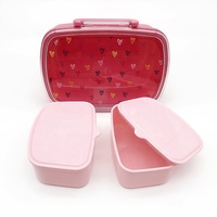 Boîte à lunch scolaire Utop en plastique avec compartiments, compatible micro-ondes, capacité 0-1L, deux boîtes intérieures