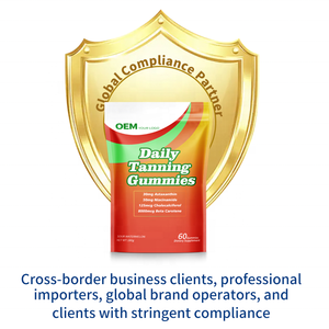 Gomitas Bronceadoras Sin Sol de Marca Privada OEM, Betacaroteno, Licopeno y Astaxantina, 100% a Base de Plantas, Cumplen con las Normas de la UE - Product Image 2