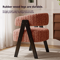Fauteuil de loisirs en tissu chenille de style vintage moderne, structure en bois massif, fauteuil de luxe pour appartement, salon