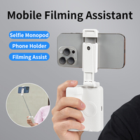 Mini Palo Selfie Plegable con Control Remoto, Trípode y Luz de Relleno, Soporte de Mano para Teléfono Inteligente, para Fotografía Móvil