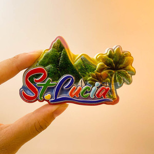 Magneti per Frigorifero 3D in Resina di Santa Lucia Caraibica, Souvenir con Tartaruga e Mappa dei <span class=keywords><strong>Pitoni</strong></span> per Regali di Viaggio Tropicale - Product Image 3