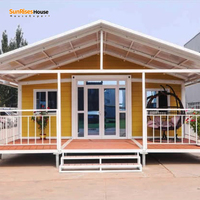Maison conteneur modulaire préfabriquée portable 20ft 40ft extensible avec toit à pignon, bureau de ferme, bâtiment de style moderne, garantie 5 ans