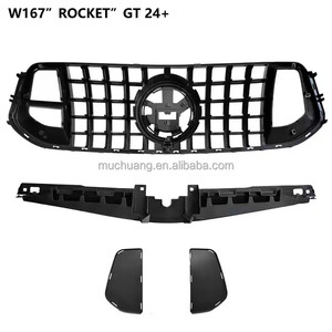 Merce-des Be-nz GLE-Class griglia paraurti anteriore stile AMG GT Sport ABS striscia decorativa in fibra di carbonio W167 x 167 modello colore rosso - Product Image 5