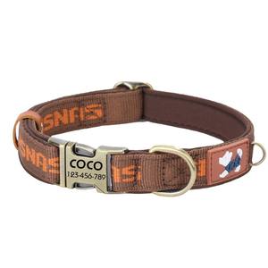 Cartoon Print Pattern Haustier halsband mit Metalls chnalle Band Hunde halsband mit Gravur Großhandel Spot Supply - Product Image 1