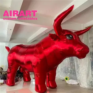 สีแดง Inflatable Bull สำหรับฮาโลวีนตกแต่งกิจกรรม Stage Decor
