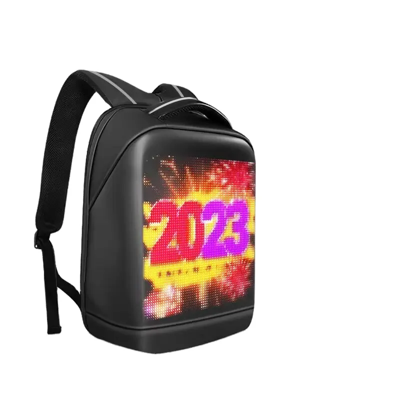linyi wuming Fashion Led Backpack LED Advertising Backpack black led screen display backpack for man boys