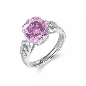 Squisito taglio di ghiaccio tritato <span class=keywords><strong>Micro</strong></span> pavé laboratorio zircone anello nobile platino placcatura anelli per donne di tendenza per la festa nuziale gioielli per la festa nuziale - Product Image 2