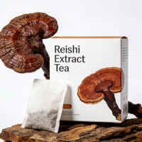 Poudre d'extrait de champignon Reishi de qualité alimentaire, fournie par l'usine, pour le thé à l'extrait de champignon Reishi