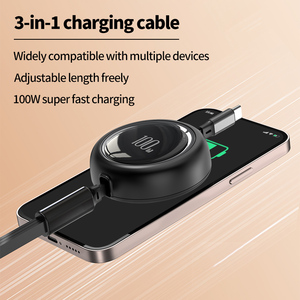 Cáp dữ liệu sạc nhanh di động 3 trong 1, thích hợp cho iPhone/<span class=keywords><strong>Android</strong></span>/TypeC, hỗ trợ truyền dữ liệu, cáp sạc - Product Image 3