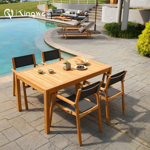 Set da Pranzo in <span class=keywords><strong>Legno</strong></span> di Teak per Esterni con 10 Posti, Design Moderno, Tavolo e Sedie da <span class=keywords><strong>Giardino</strong></span> - Product Image 6