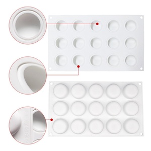 15 Holes Round <b>Slice</b> Chocolate Silicone <b>Cake</b> Plugin Decorative Baking Tools Eco-Friendly Stocked Candy Biscuit Mold ,soap Mold - Product Image 6