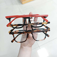 Montures de lunettes à monture complète en acétate mélangé, écaille de tortue translucide pastel, lunettes optiques en plaque solide, vente en gros en vrac, stock disponible