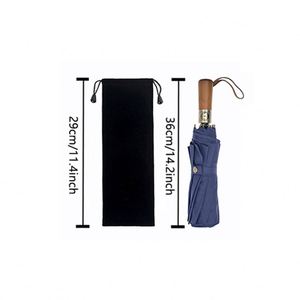 Parapluie de golf anti-vent bleu marine promotionnel avec impression de logo personnalisé, pliable en 3 sections, idéal pour les cadeaux d'affaires, grand format - Product Image 2