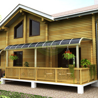 Canopée en Polycarbonate avec auvent en aluminium, auvent en porte-à-faux verre