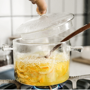 Aeofa Pot en verre borosilicaté transparent pyres résistant à la chaleur casserole en verre borosilicaté avec couvercle en verre - Product Image 4